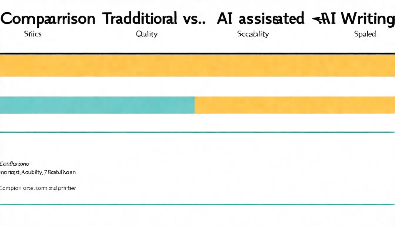 傳統代寫 vs AI 輔助代寫比較圖，以對比方式呈現價格、速度、品質、擴展性等維度的差異
