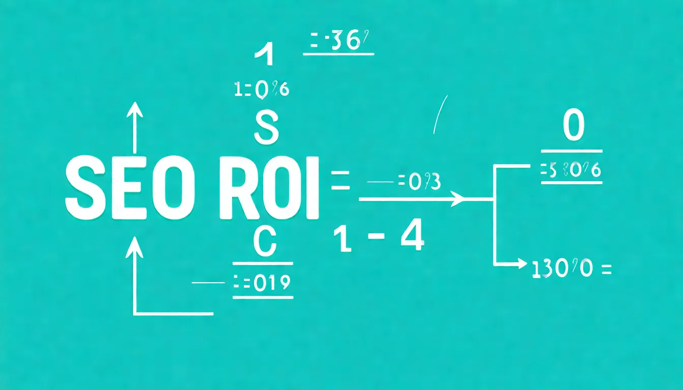 SEO ROI 計算公式視覺化圖解，展示投入成本與收益之間的計算關係和數字範例