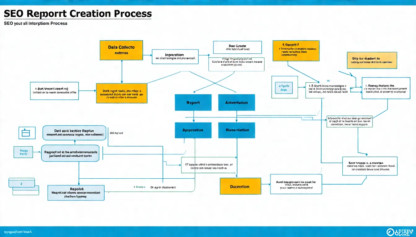 SEO 報告製作流程圖，展示從數據收集、分析解讀到報告呈現的完整步驟