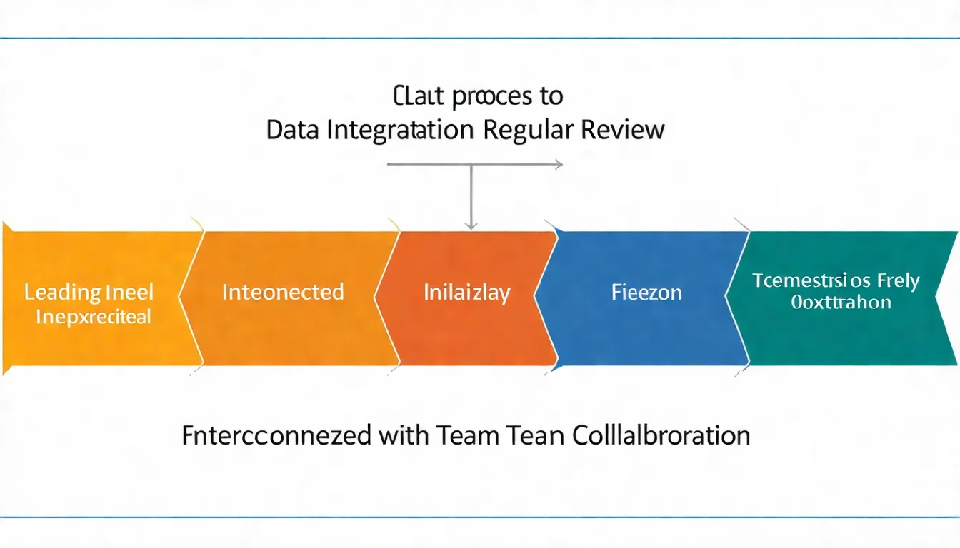 SEO 工具使用最佳實踐流程圖，展示數據整合、定期檢視、團隊協作三個階段的工作流程