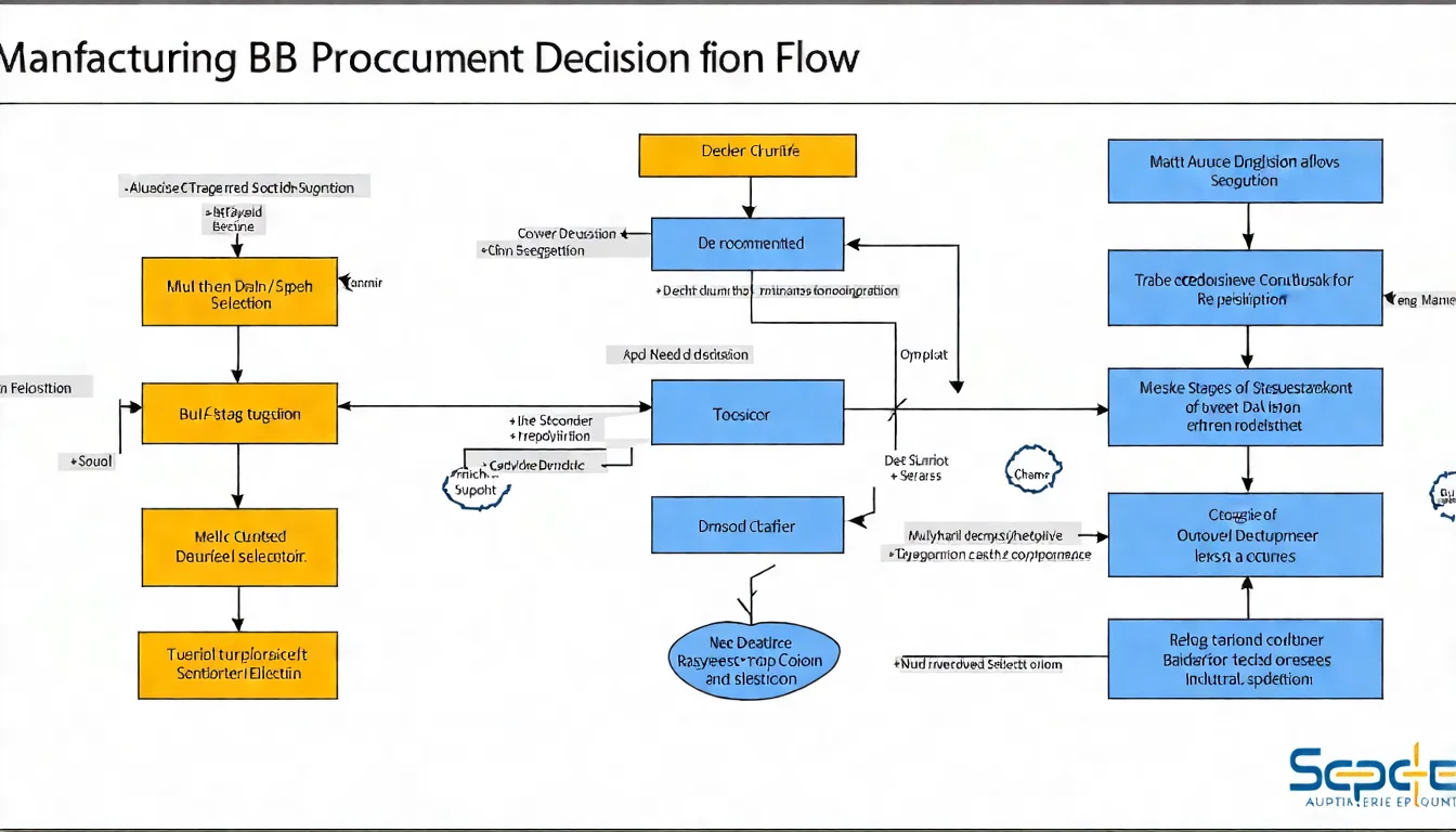製造業 SEO 策略概念圖，展示 B2B 製造商如何透過技術內容和專業形象吸引採購者