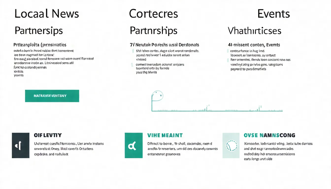 在地化內容類型示意圖，以四象限呈現服務+地區內容、在地指南、常見問題、社區參與四種在地化內容類型