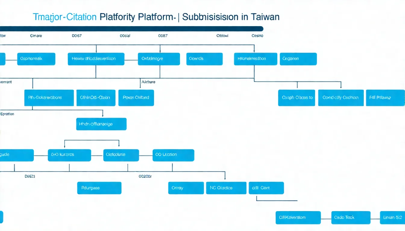 台灣重要本地目錄清單圖，以分類方式展示搜尋引擎類、商業目錄類、社群平台類、產業特定類的主要平台標誌和名稱