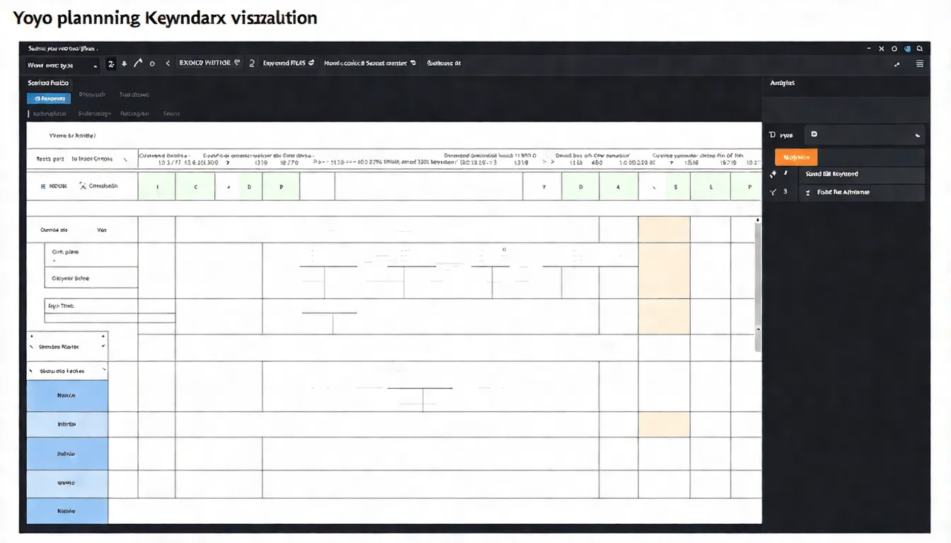 關鍵字矩陣表格圖，以視覺化表格呈現地區（台北、信義區、大安區）與服務（洗牙、植牙、矯正、美白）的交叉組合