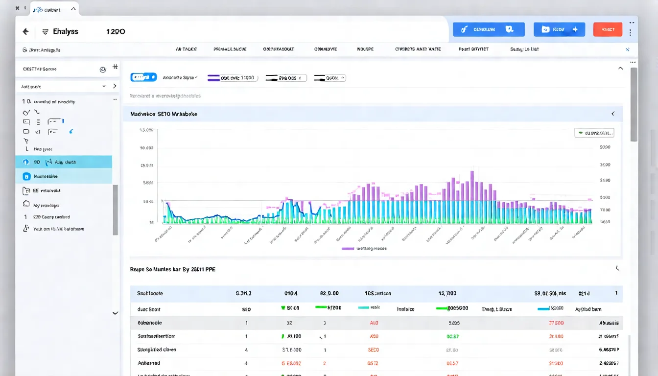 SEO 分析工具介面展示，顯示網站健康度報告儀表板，包含整體分數、問題數量、優先級分類等元素，呈現專業的網站診斷風格