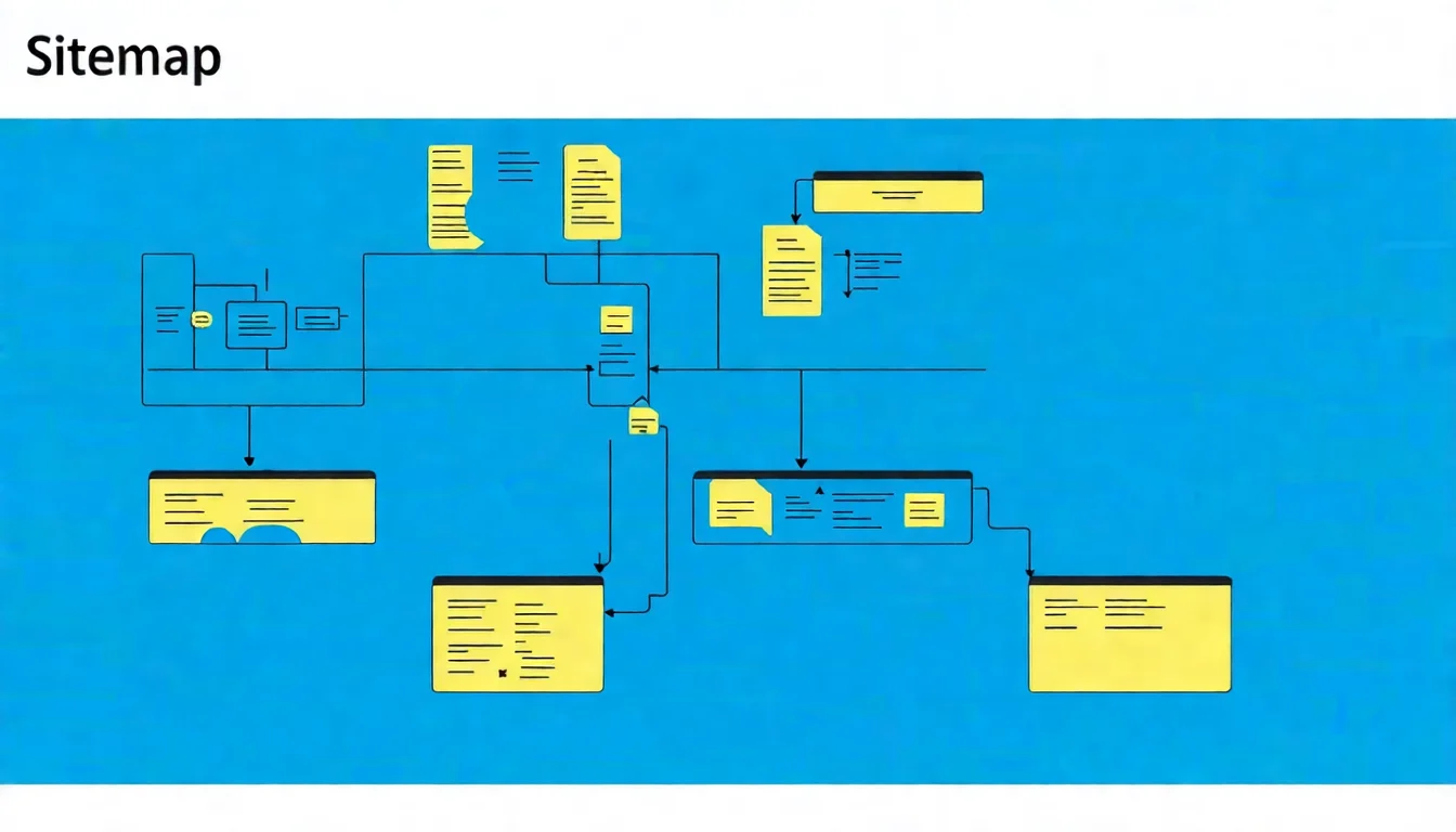 Sitemap 概念圖，展示網站結構與 Sitemap 的關係，呈現網站頁面如何被整理成一份清單給搜尋引擎爬取