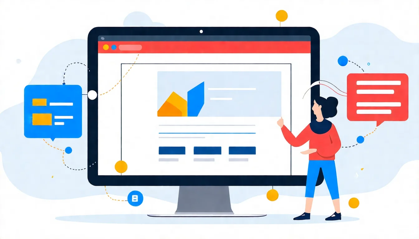 網站優化概念圖，展示網站與搜尋引擎、使用者三者之間的關係，呈現優化如何同時服務兩方