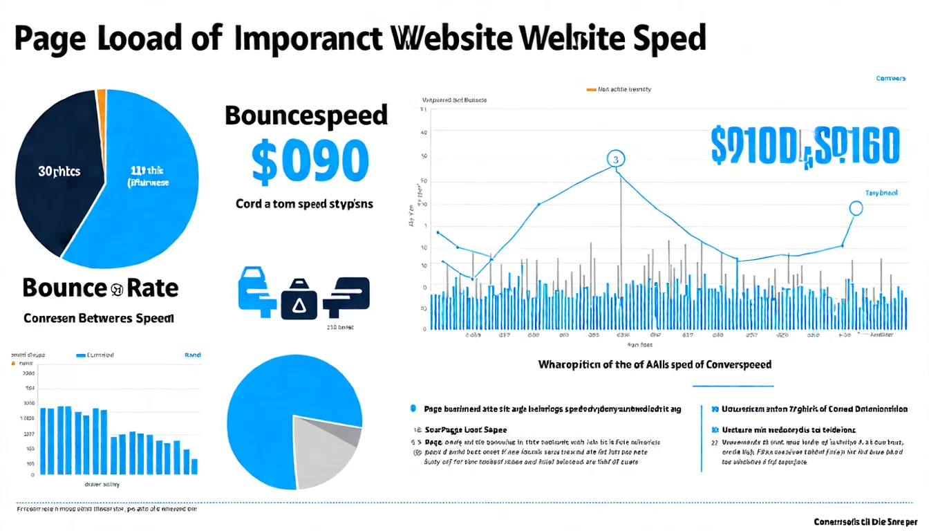 網站速度重要性示意圖，展示頁面載入速度與跳出率、轉換率之間的關係，用數據呈現速度對業務的影響