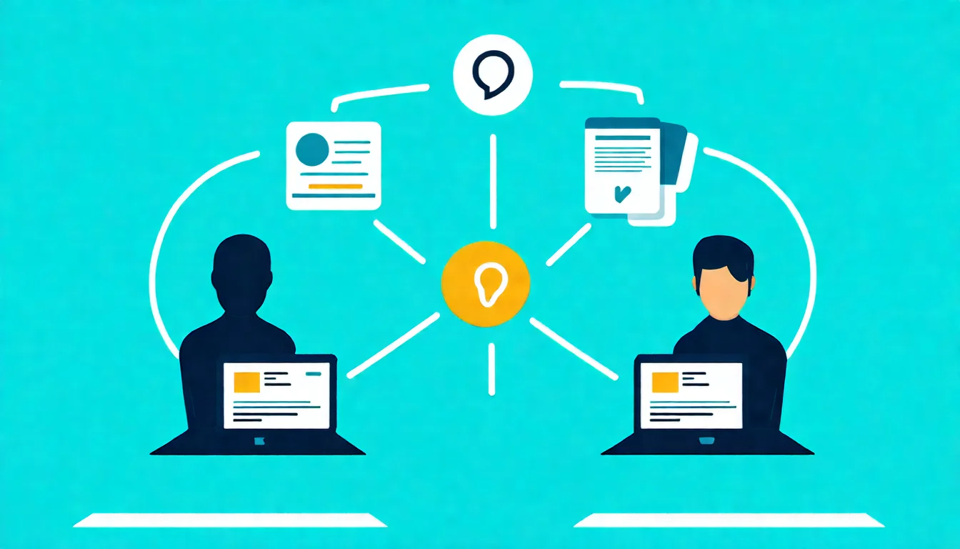 外包平台媒合概念圖，展示發案方（企業）與接案方（自由工作者）透過外包平台連結的運作模式